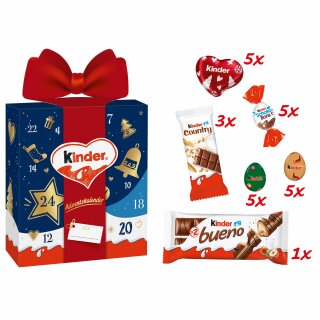 Natale Kinder Calendario dell'Avvento Pacco regalo 24 pezzi 214 g