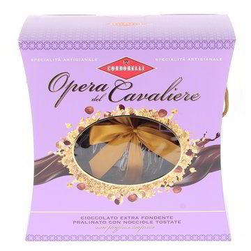 Opera Del Cavaliere Confezione Regalo Cioccolato Extrafondente Con Nocciole Tostate 350gr