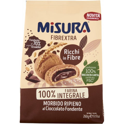 Misura Biscotti Integrali Fibrextra Cioccolato Fondente Gr.260